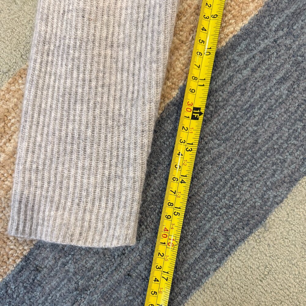Lark & Ro 100% Cashmere Off Shoulder Ribbed Sweater Gray Size Large - Picture 7 of 15